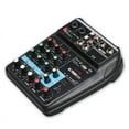 thumbnail image 1 of Professional 4 Channel Digital Mixer Sound Card Microphone Mobile Phone Live Broadcast Recording DJ Audio Equipment(US),1 * 4-channel mixer USB sound card with reverb,Black, 1 of 8