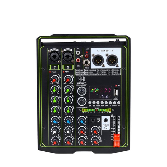 Professional 4 Channel Small Mixer 99 DSP Digital Recording Console Mixer Mobile Phone Live Broadcast Computer Home KTV ,Easy to Use