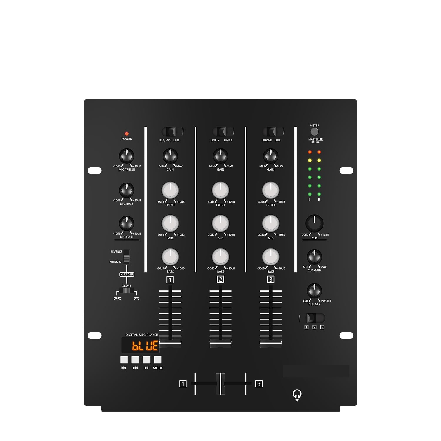 Professional 4-Channel Stereo Mixer with Sound Card Home KTV Stage DJ Mixing Console