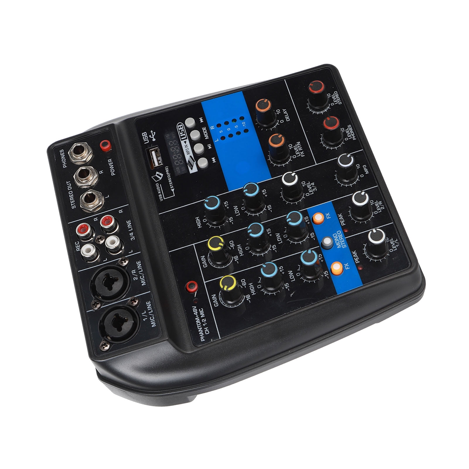 Professional 4 Channel USB Audio Mixer With Built In Effect Processor