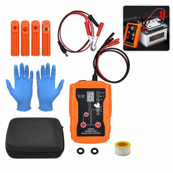 Professional 4-Mode Fuel Injector Tester & Cleaner, 12V Fuel Injector Test Tool with LED Indicator, DIY Injector Cleaning Kit, Short Circuit Protection