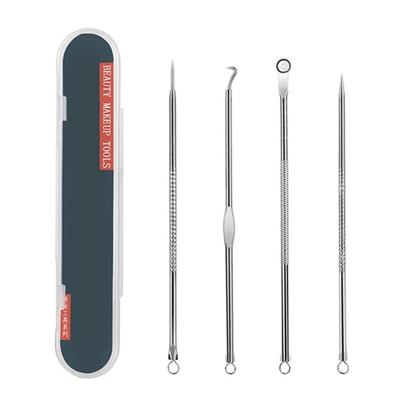 Professional 4-Piece Acne Needle Set Stainless Steel Skin Care Tools for Home Use