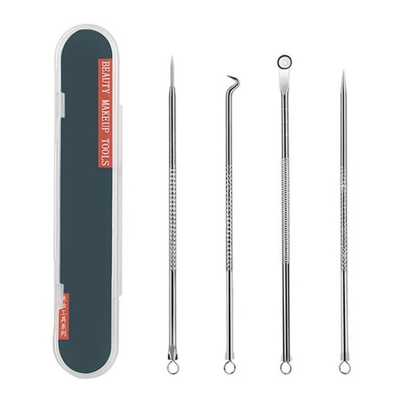 Professional 4-Piece Acne Needle Set Stainless Steel Skin Care Tools for Home Use