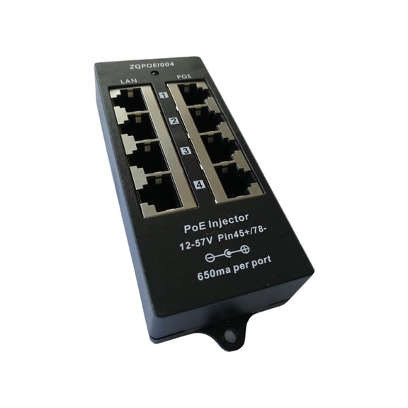 Professional 4 Port POEs Power Injectors Works With 802.3Af/at Devices And NonStandard 24V 12V Equipment