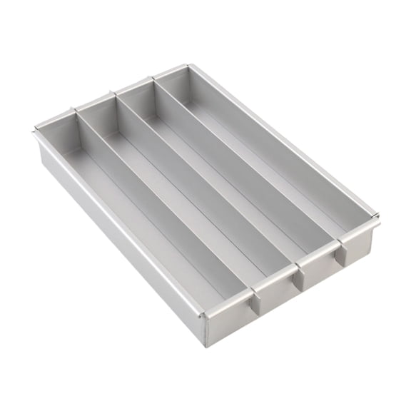 Professional 4 Section Battenberg Cake Molds Aluminum Divided Detachable Rectangular Cake Pan Tray For Uniform Baking