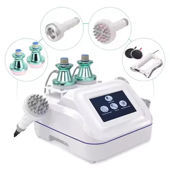 Professional 4-in-1 Body Massager  Micro-Current Heating, Suction & Body Brush, 5 Heads, Home Spa Device