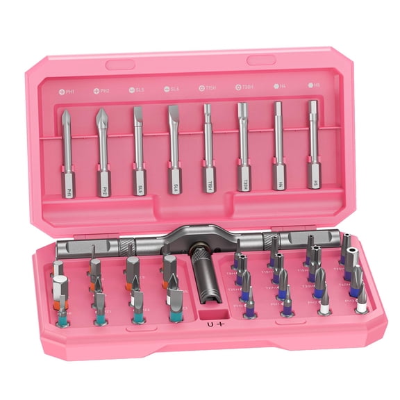Professional 42 In 1 Magnetic Tool Kit Multi Functional Precision Bits For Pc  Camera Smartphone Furniture Bike - Ideal Electronics & Home Repairs Pink