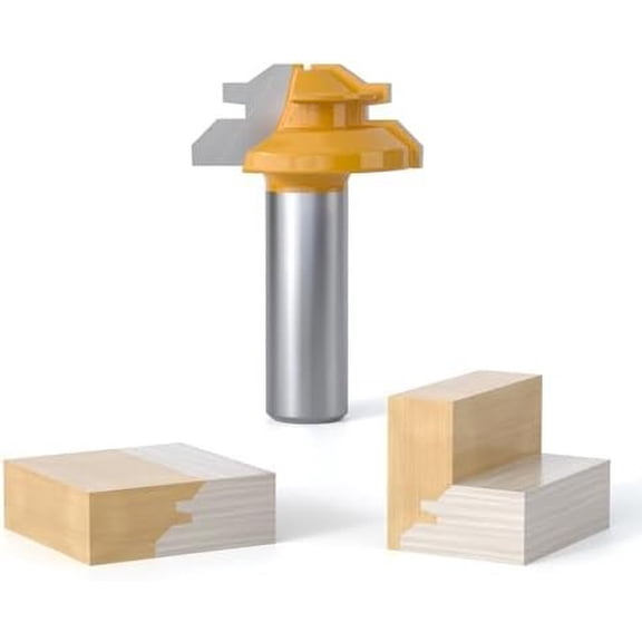 Professional 45 Lock Miter Router Bit - Carbide Tipped, 1/2" Shank, Height: 1/2", Woodworking Tools for Cabinets, Drawers, Doors & Furniture
