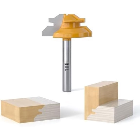 Professional 45  Lock Miter Router Bit - Carbide Tipped, 1/4" Shank,  Height: 1/2", Woodworking Tools for Cabinets, Drawers, Doors & Furniture