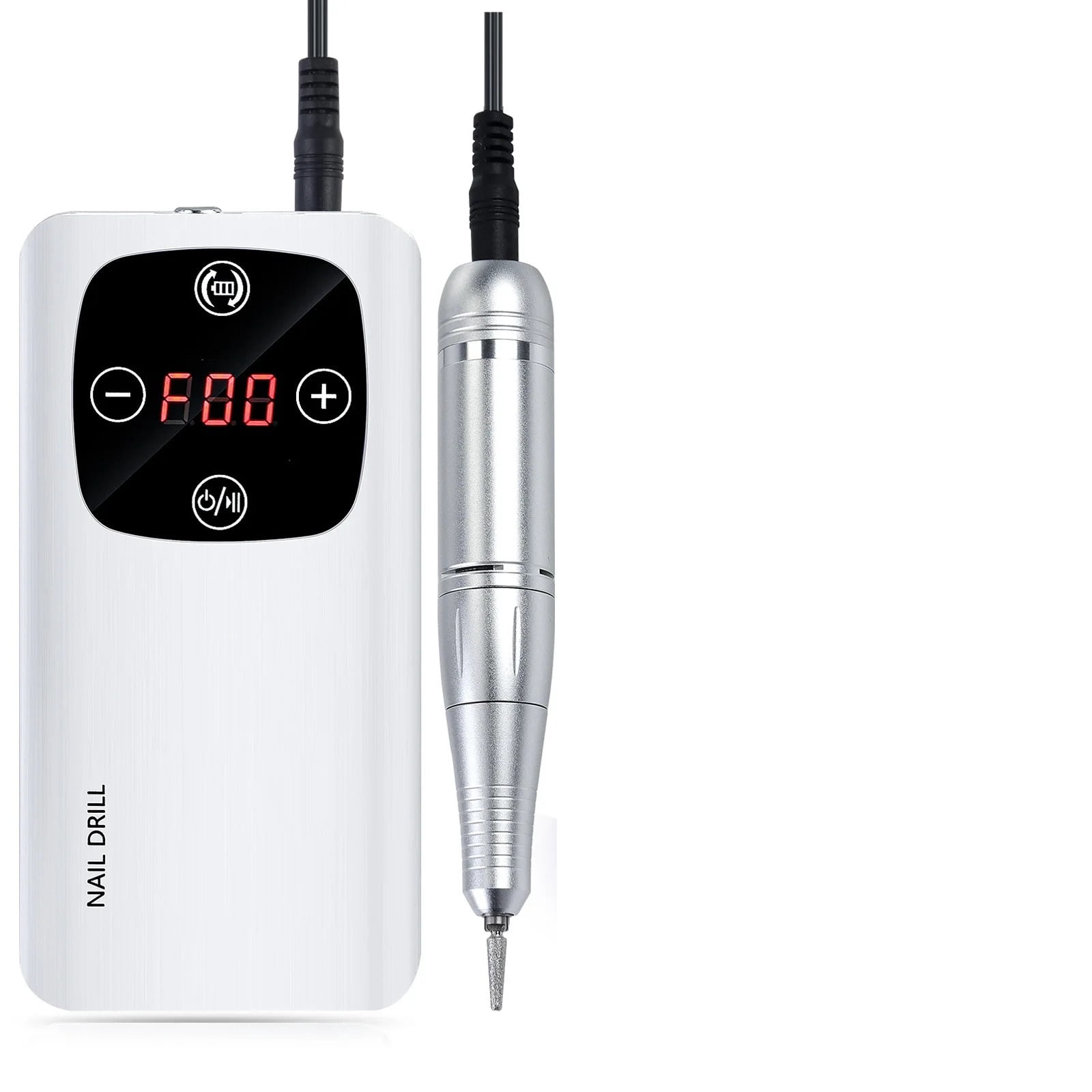 Professional 45000RPM Electric Nail Drill Machine - Cordless Rechargeable for Salon & Home, Portable Manicure Kit LED Light