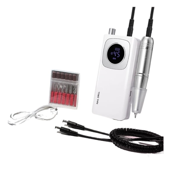 Professional 45000RPM Electric Portable Nail Drill Machine Rechargeable Low Noise Nail Sander File for Manicure Salon Tool