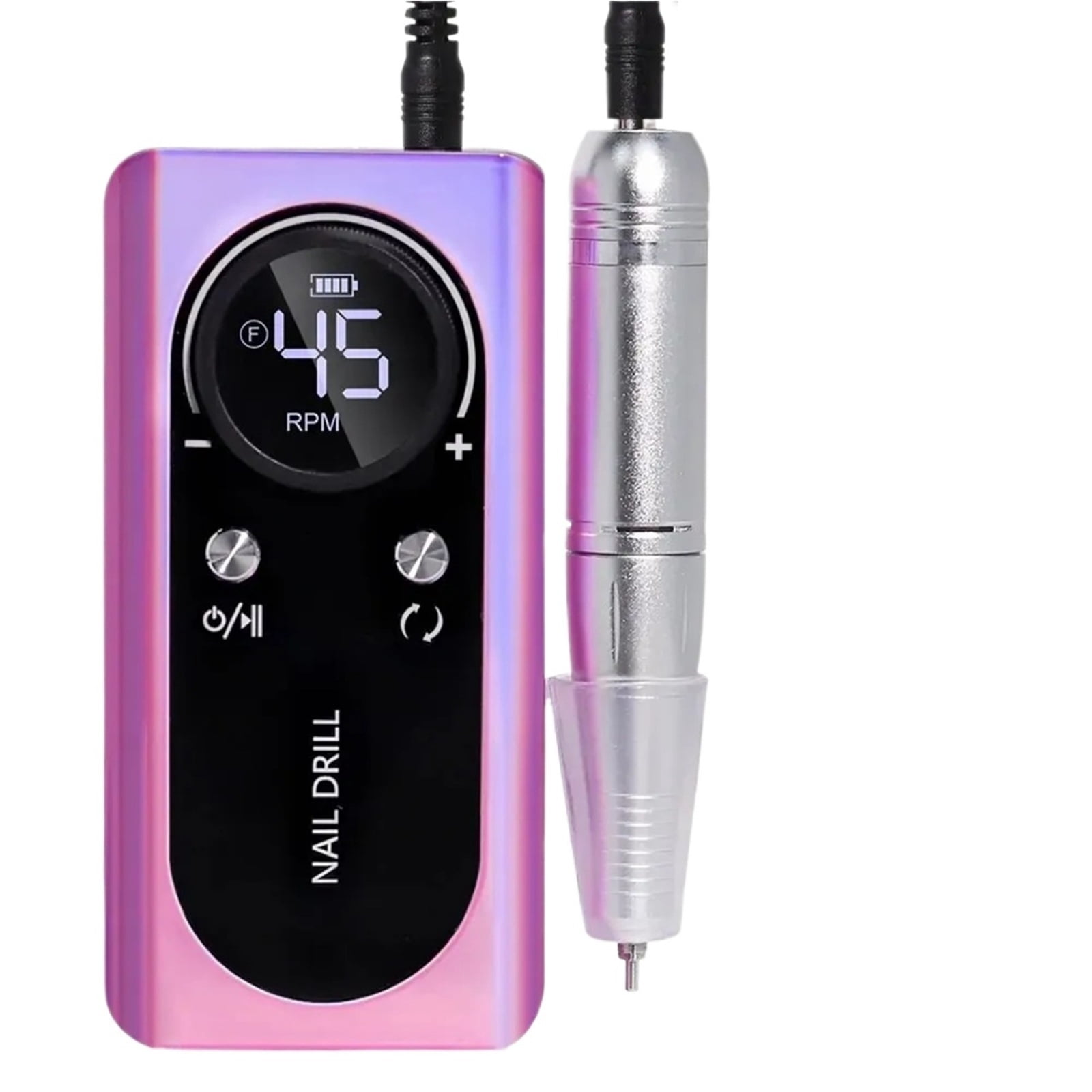 Professional 45000RPM Electric Portable Nail Drill Machine Rechargeable Low Noise Nail Sander File for Manicure Salon Tool