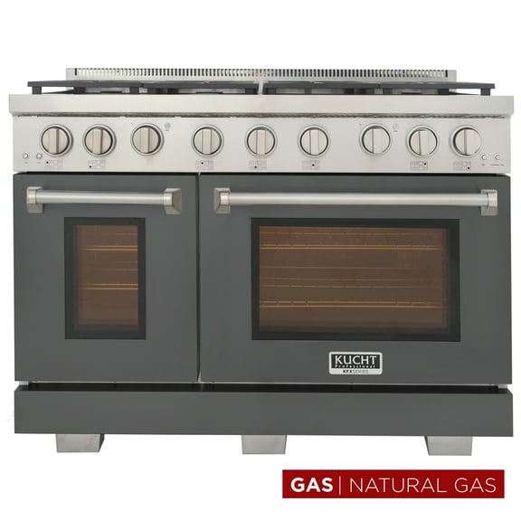Professional 48-in Natural Gas Range Oven in Cement Gray w/ True Simmer Burners