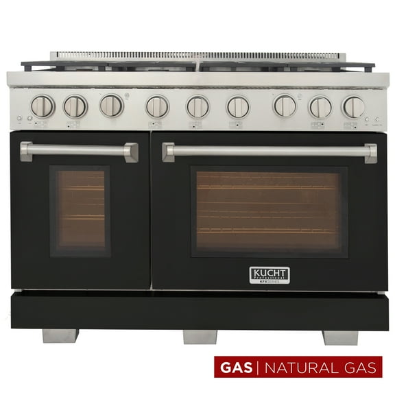 Professional 48-in Natural Gas Range in Black with True Simmer Burners