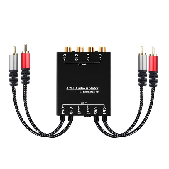 Professional 4Channel Ground Looping Isolator Eliminates Noise for Studio