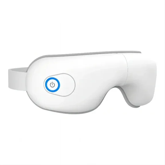 Professional 4D Smart Airbag Eye Relaxation Mask with Soothing Heat and Bluetooth Music, 180 Foldable Personal Wellness Device with Rhythmic Vibration, Portable & Rechargeable, White