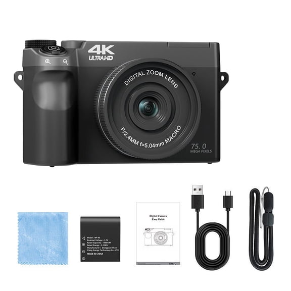 Professional 4K Camera 75MP Double Cameras 18X Digital 9 Photo Mode Portable Detachable Support