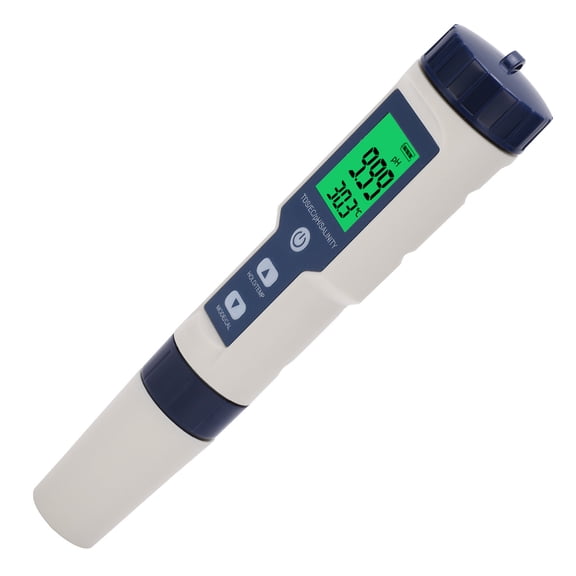 Professional 5 in 1 Water Quality Test Pen Tester - Multi-Functional PH, TDS, EC, SALT, and TEMP Digital Meter for Aquarium and Swimming Pool, 7.4 x 1.4 inches / 18.8 x 3.5 cm