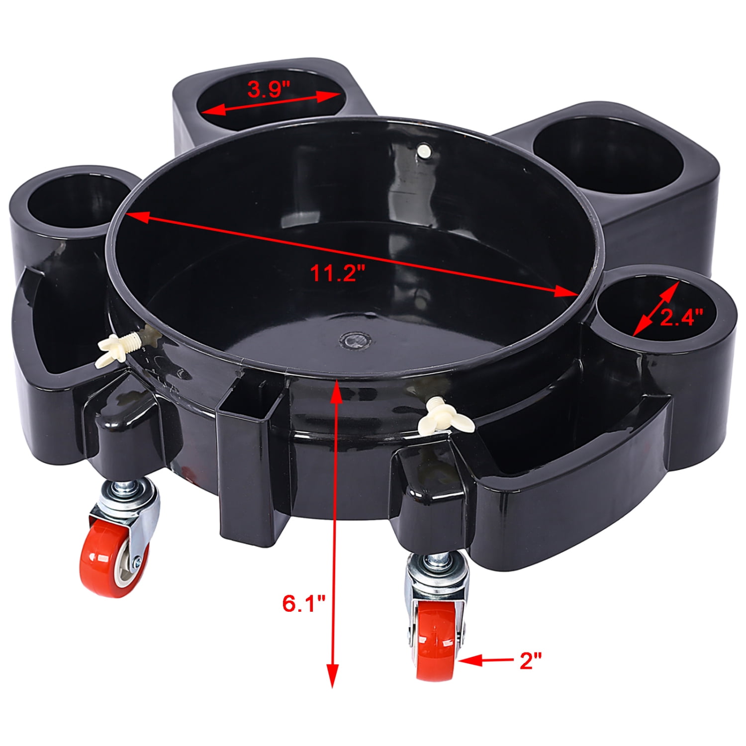 Professional 5 Gallon Bucket Dolly with 5 Rolling Swivel Casters for