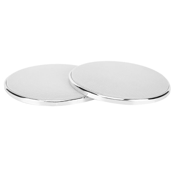 Professional 5 Inch Car Audio Speaker Grill Guard Protector Durable Dustproof Steel Mesh Cover White Electroplating Ring 5.9 Inches / 149mm 2 Pack