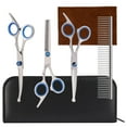 thumbnail image 1 of Professional 5-in-1 Dog Grooming Scissors Set with Safety Round Tips - Heavy-Duty Grooming Scissors for Pets - Essential Dog Grooming Supplies for Trimming Hair of Dogs and Cats,Blue, 1 of 7