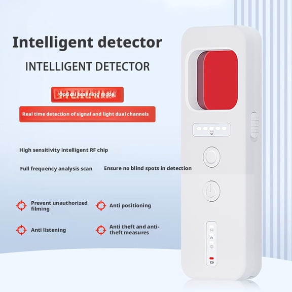 Professional 5-in-1 Hidden Camera Detector and GPS Tracker Finder, High Sensitivity RF Signal Scanner for Hotel Privacy, Portable Infrared Camera Finder with Anti-Theft Alarm and LED Light