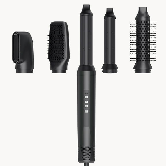 Professional 5-in-1 Salon Blowout Kit, Versatile Hot Air Styler with Auto-Wrapping Curlers, Volumizing Brush & Smoothing Brush for Creating Flawless Hairstyles at Home