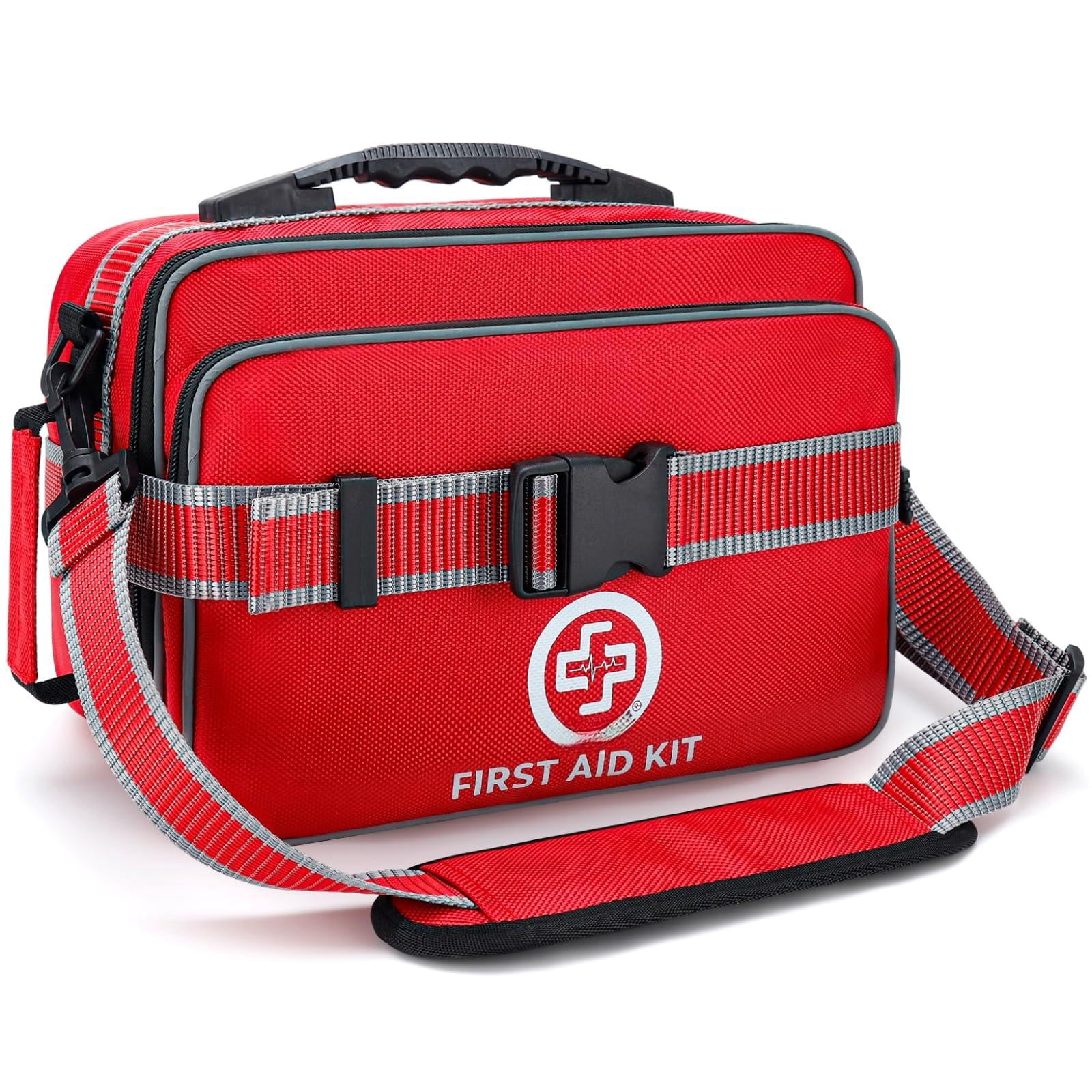 Professional 500 Piece Emergency First Aid Kit For Home  Car Travel Camping Truck Hiking Sports Office Vehicle & Outdoor Emergencies - Large