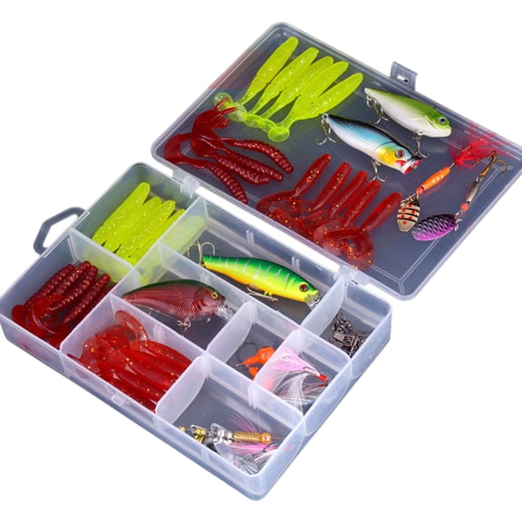 Professional 51Pcs Fishing Tackle Set Baits Artificial Lures with Hook For Various Water Conditions