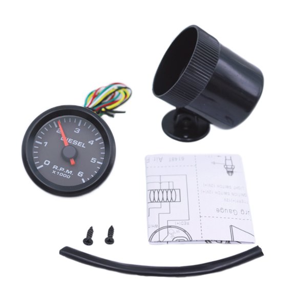 Professional 52Mm 2'' Speed Meter 6000RPM Tachometer Meter for Multiple Vehicle Models Easy Monitoring