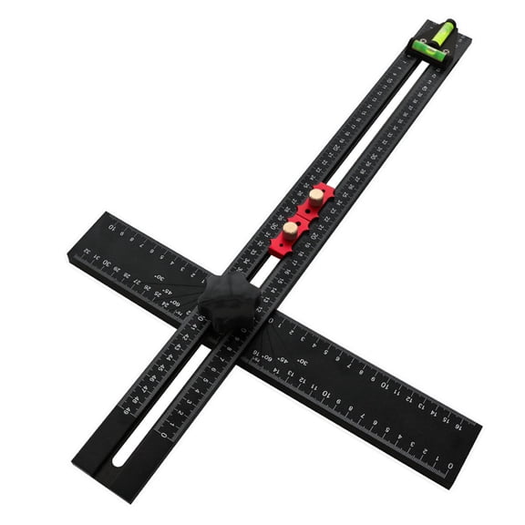 Professional 54cm T Square Woodworking Ruler With Exact Angles And Bubble Levels Suitable For Marking & Drilling