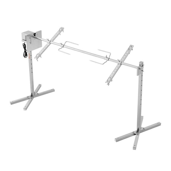 Professional 56-Inch Stainless Steel Electric BBQ Rotisserie Grill, Heavy-Duty 132 lb Capacity for Roasting Whole Pig or Lamb, Outdoor Use