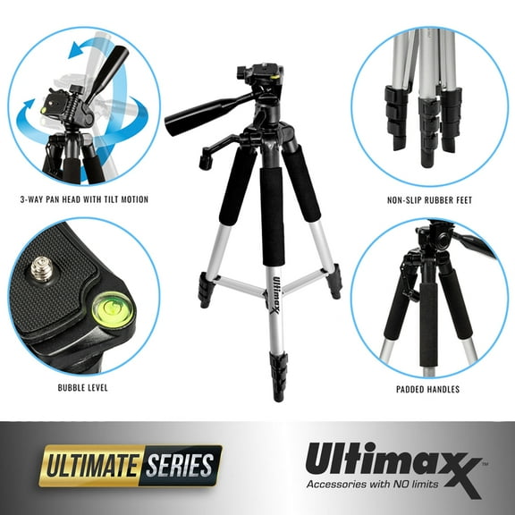 Professional 57-inch Tripod 3-way Panhead Tilt Motion For All Cameras