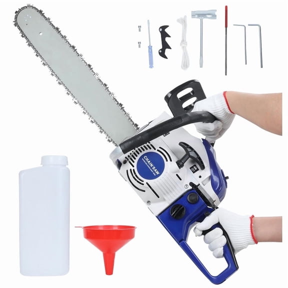 Professional 58CC 2-Stroke Gas Chainsaw 20 Inch, Heavy Duty Chainsaw with Low-Kickback Chain for Wood Cutting, Tree Trimming and Firewood