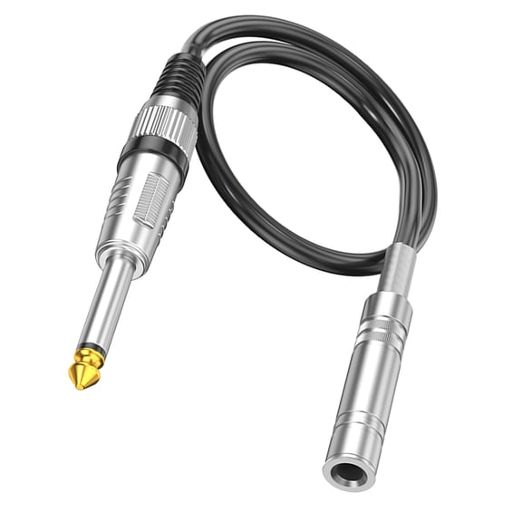 Professional 6.35mm Cable Male To Female Gold Contacts Double Layer Shielding Flexible PVC Cord Durability