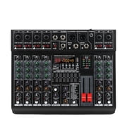 Professional 6 Channel Audio Mixer With 99 DSP Effects,7-band EQ,48V Phantom Power,USB Interface Recording For Sta ,Easy to Use