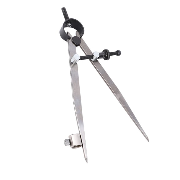 Professional 6 Inch Spring Wing Divider Caliper - Leather Compass & Drafting Tool with Pencil Holder for Woodworking and Metalworking
