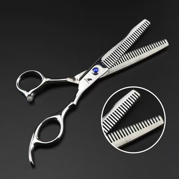 Professional 6-Inch Stainless Steel Double-Sided Tooth Hair Clipper for Right-Handed Stylists - Durable Thinning Hair Cutting Tool