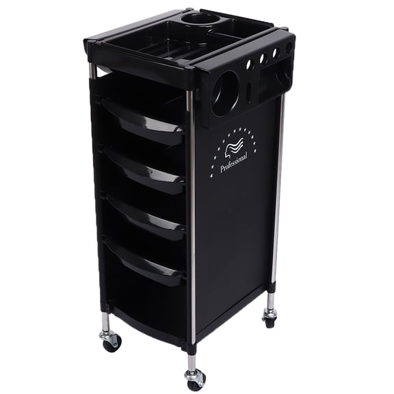 Professional 6-Tier Hair Salon Rolling Tool Storage Cart / Multi-Functional Beauty Trolley with 5 Drawers and Universal Wheels (33.1 x 16.9 x 6.7 inches / 84 x 43 x 17 cm)