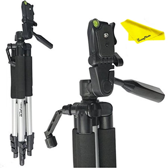 Professional  60 inch Tripod 3-way Panhead Tilt Motion with Built In Bubble Leveling for Sony DCR-SR15, SR21, SR68, SR88, SX15, SX21, SX44, SX45, SX63, SX65, SX83, SX85, HDR-CX105, CX110, CX115, CX130