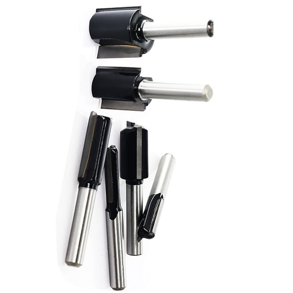 Professional 6pc Alloy Milling Cutter Double Flute Design Alloy Steel Construction Router Bit Set Multiple Sizes