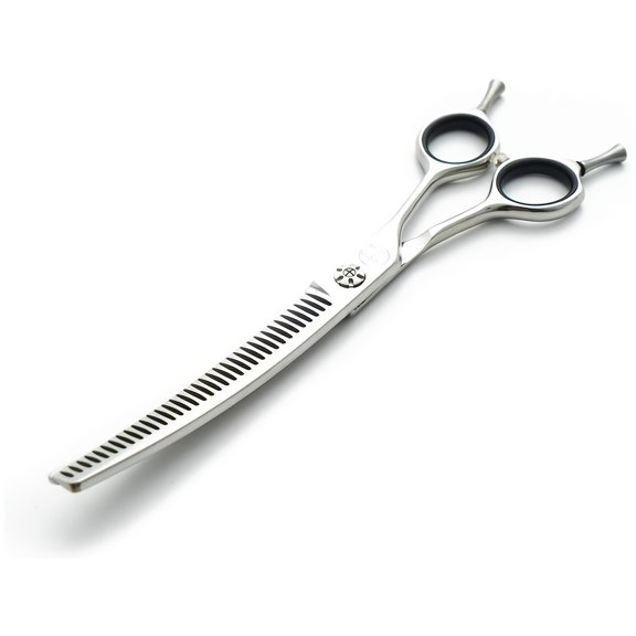 Professional 7.0" Dog Grooming Chunkers Scissors, Upward Curved Pets Grooming Thinning/Blending Shears for Pet Groomers Or Family DIY Use