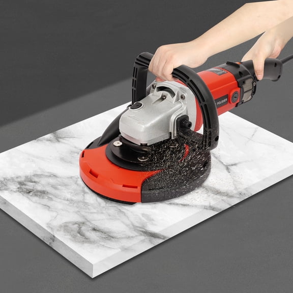 Professional 7"Concrete Grinder, 1580W 6-Speed Adjustable, Dust Extraction Port