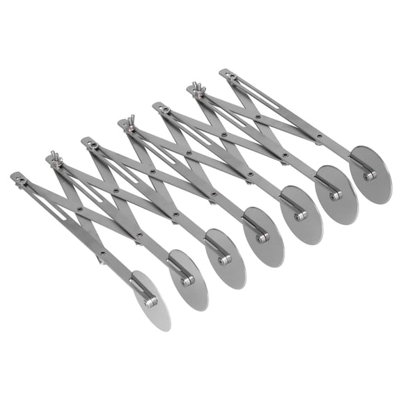 Professional 7-Wheel Stainless Steel Multi-Wheel Dough Roller and Pastry Divider, Multi-Round Pizza Cutter for Baking (10.2 inches / 26.0 cm)