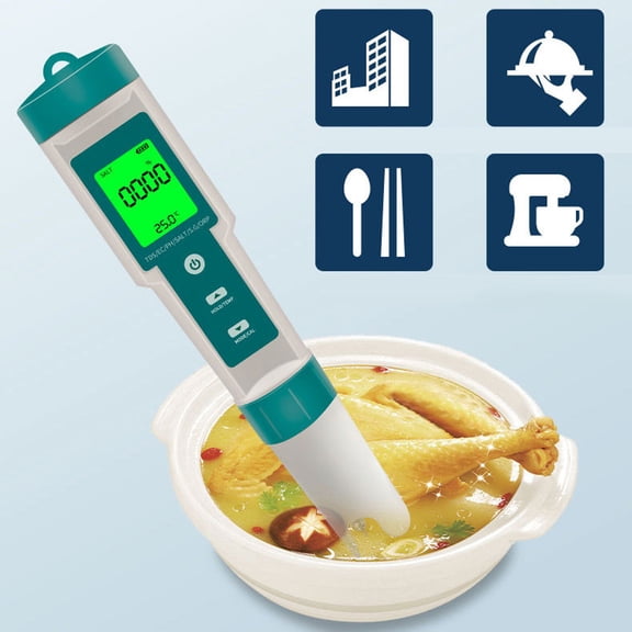 Professional 7-in-1 Digital Water Tester for pH TDS EC Salinity ORP SG Temp - High Accuracy Water Quality Test Pen Backlight Screen (7.3 in / 18.5 cm)