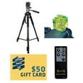 thumbnail image 1 of Professional 72 Inch Tripod With Carrying Case & Strap, RC-4 Wireless Remote Control For Canon EOS Digital Rebel SL1 XT, XTi, XSi, T1i, T2i, T3i, T4i, T5i, T5, 60D, 7D, 5D, Mark II, 5D & Mark III, 1 of 9