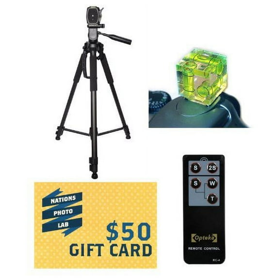 Professional 72 Inch Tripod With Carrying Case & Strap, RC-4 Wireless Remote Control For Canon EOS Digital Rebel SL1 XT, XTi, XSi, T1i, T2i, T3i, T4i, T5i, T5, 60D, 7D, 5D, Mark II, 5D & Mark III