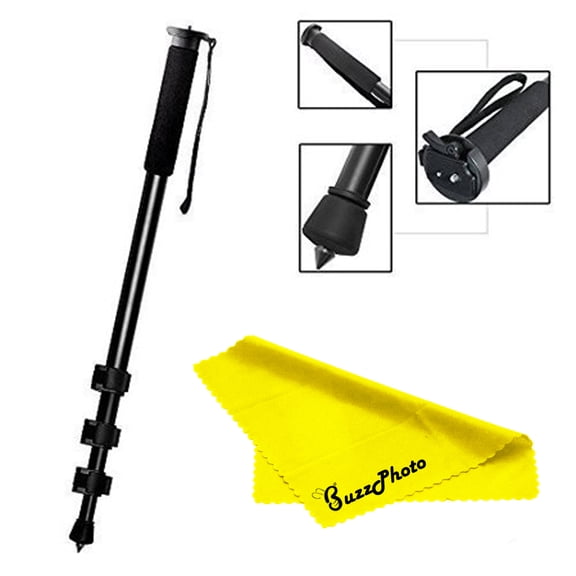 Professional 72" Monopod for all Canon Sony, Nikon, Samsung, Panasonic, Olympus, Kodak, Fuji, Cameras And Camcorders + Buzz-photo Exclusive Microfiber Cleaning Cloth