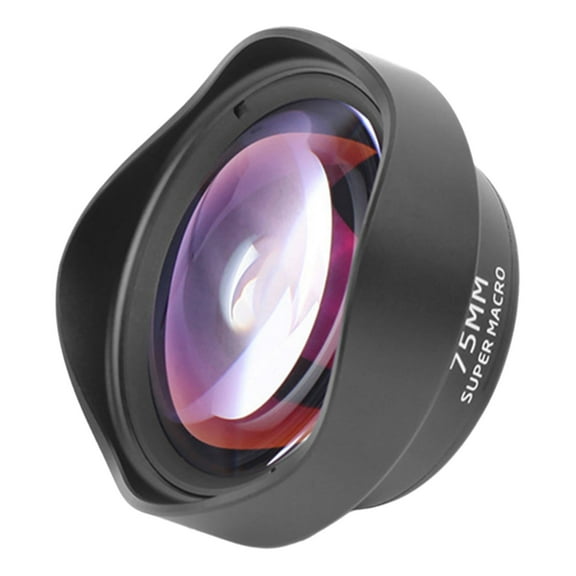 Professional 75mm Lens DSLR Effect Clip-on Phone Lens External Telephoto Lens for Most Smartphones Black