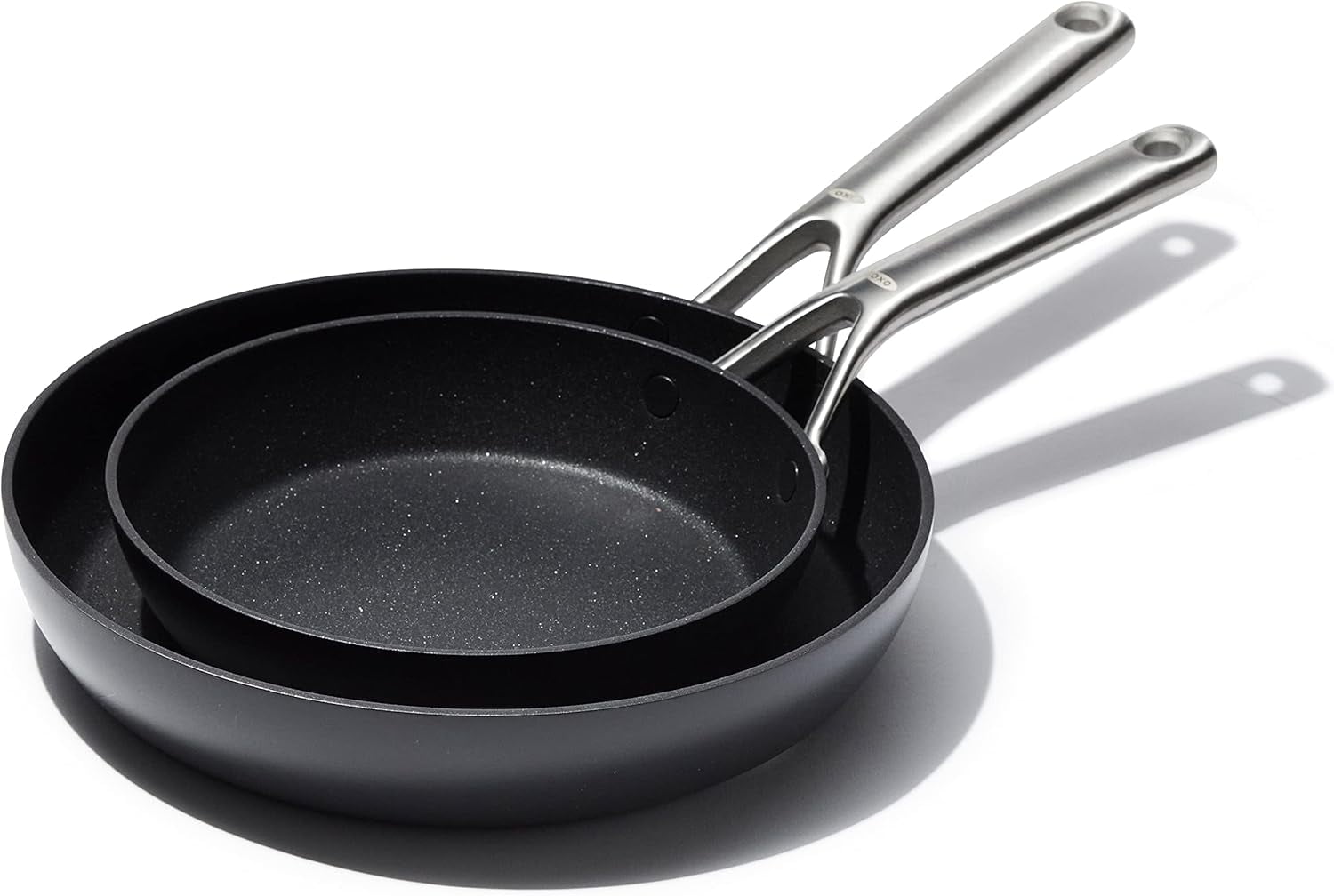 Black Aluminum Ceramic Non-Stick Frypan Set with Stainless Steel Handles